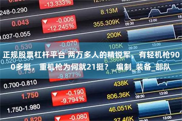正规股票杠杆平台 两万多人的精锐军，有轻机枪900多挺，重机枪为何就21挺？_编制_装备_部队